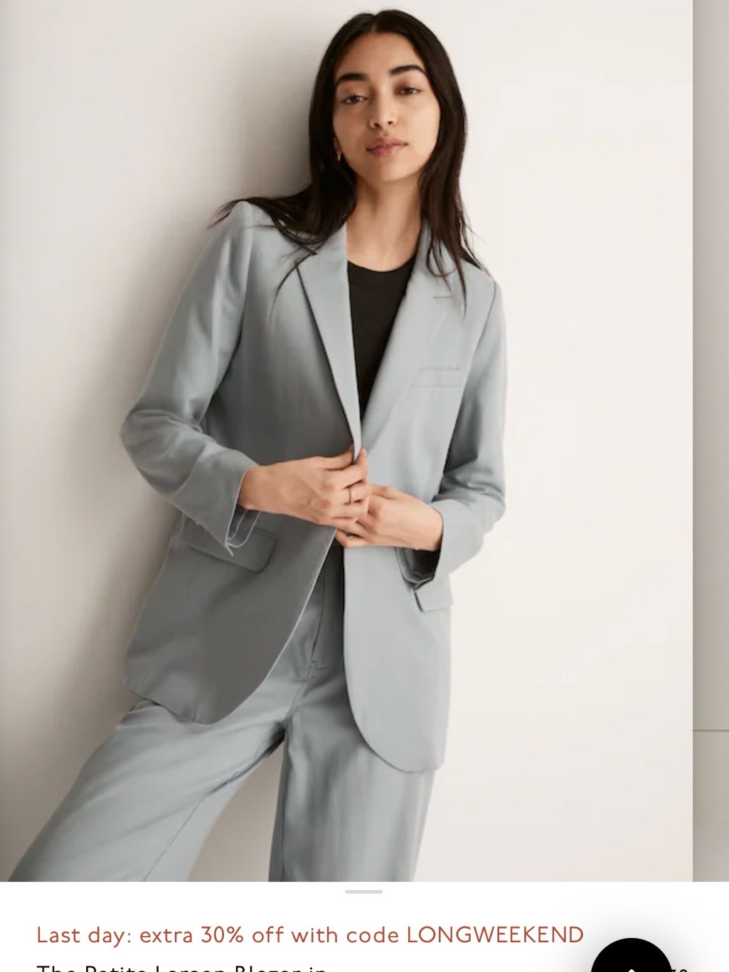 Madewell Drapeweave Neale Blazer (Size S) + Trouser (6p) In Overcast